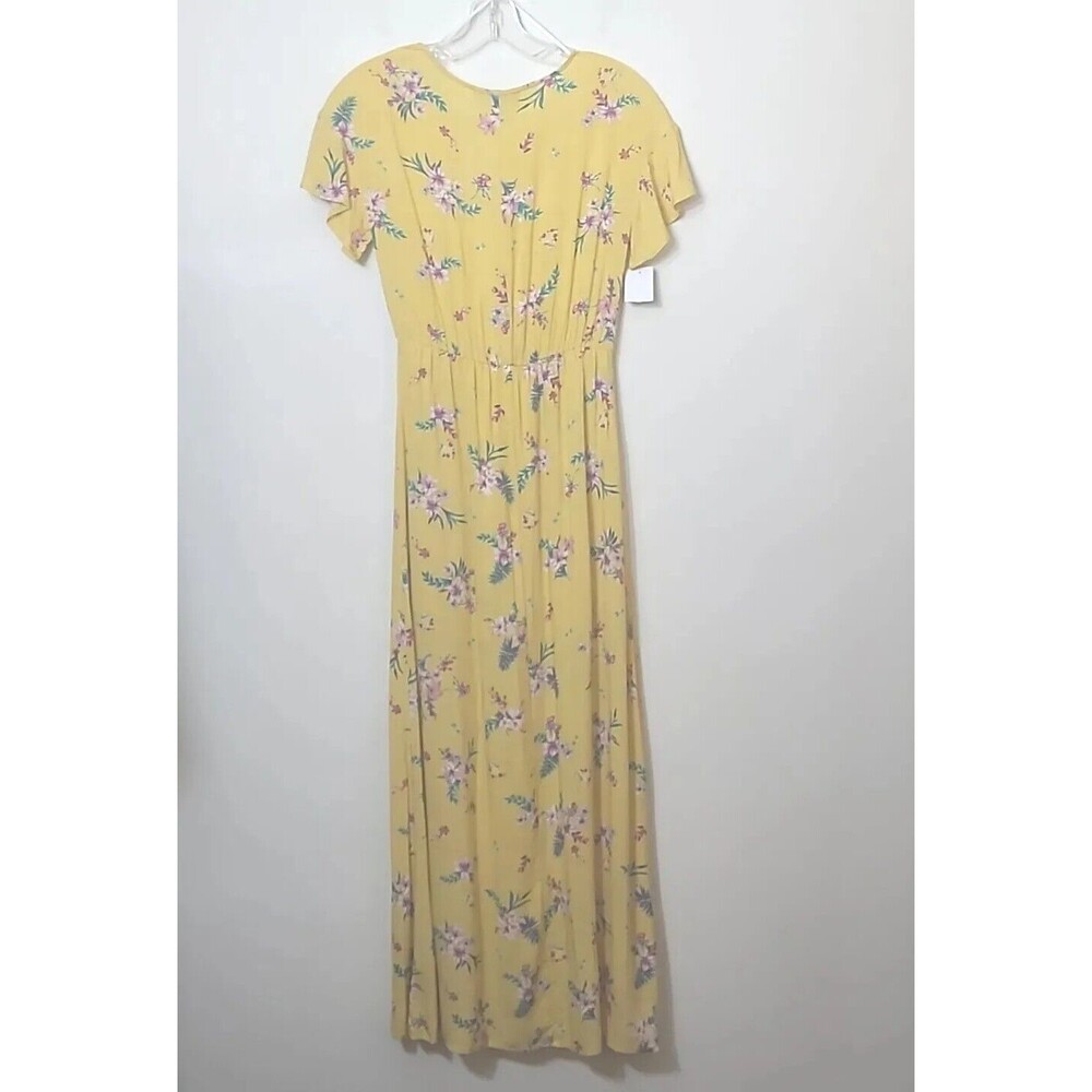 Love Tree Yellow Floral V Neck Dress Romper Size Small With Tags - Picture 2 of 9
